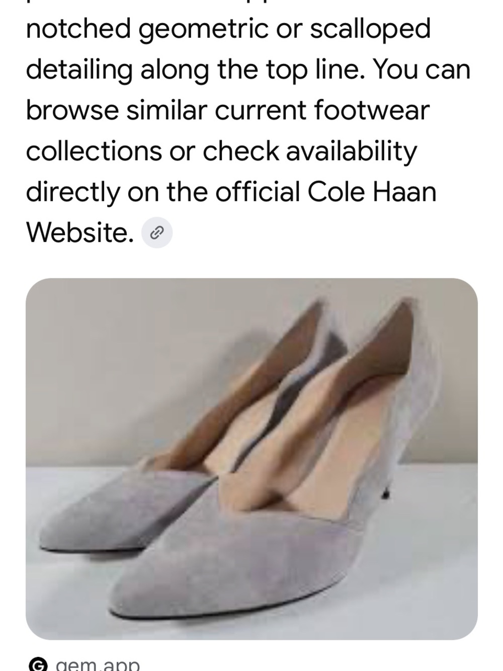 Cole Haan Light Gray Suede Pointed-Toe Kitten Heels
